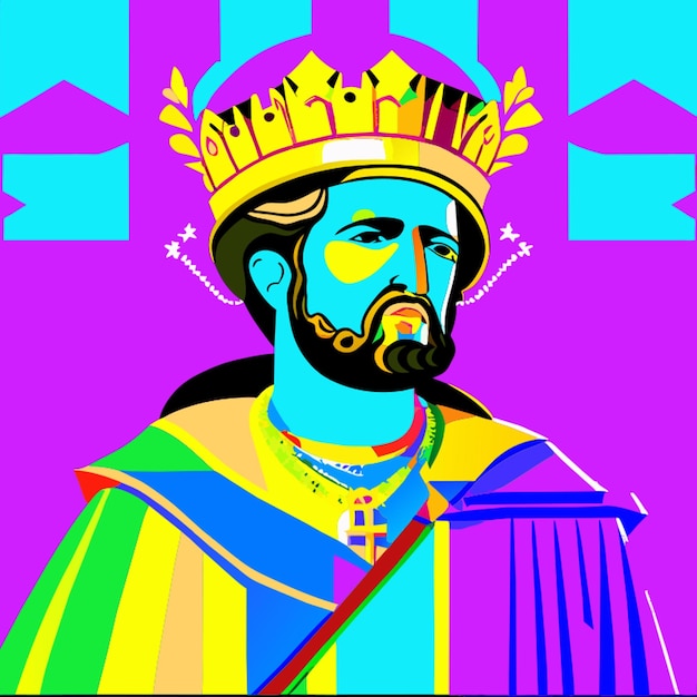 el rey arturo en la iglesia vintage vector illustration