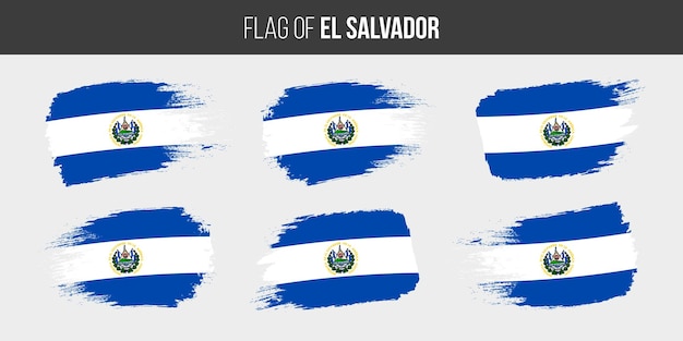 El salvador flags Brush stroke grunge vector illustration flag of elsalvador isolated on white