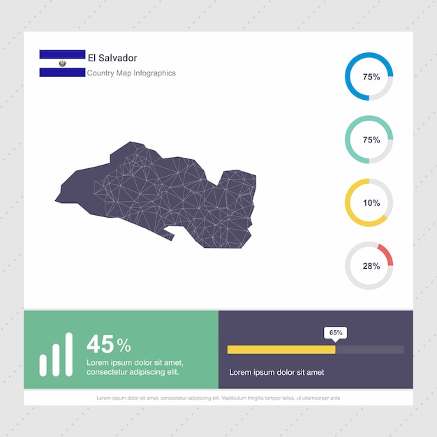 El Salvador Map & Flag Infographics template