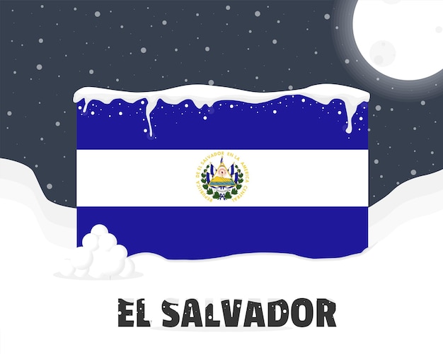 El Salvador snowy weather concept cold weather and snowfall weather forecast winter banner idea