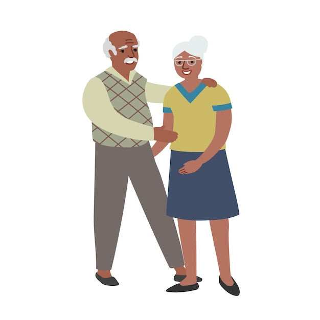 Elderly afroamerican couple Old african american man and woman  Happy family