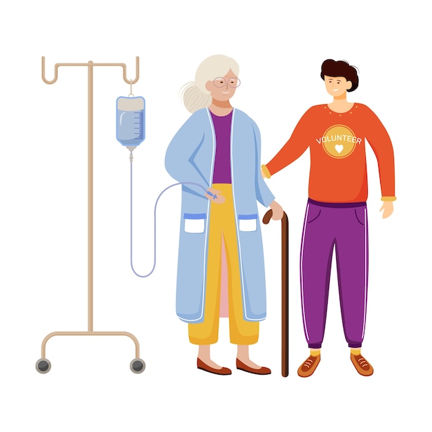 Elderly care flat design illustration