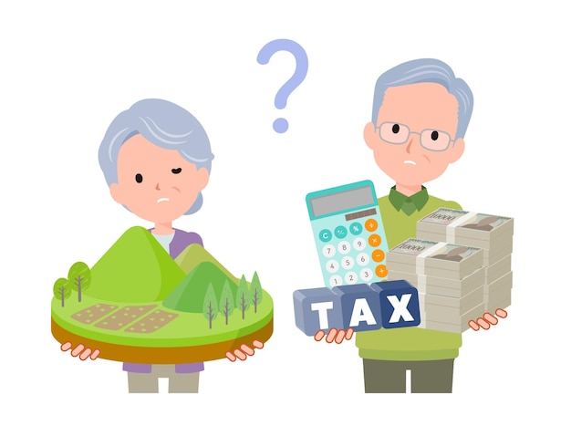 Elderly couple with questions about land and cash assets