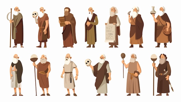 Elderly Philosopher in Togas Abstract Concept