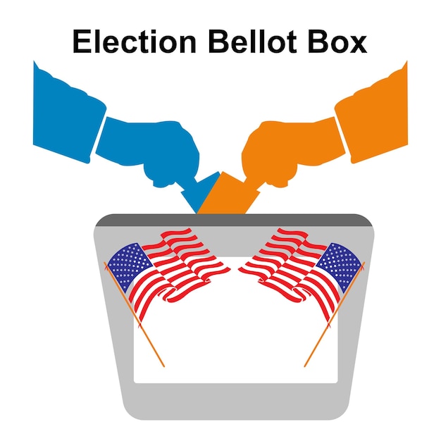 Vector election ballot vote box president election usa