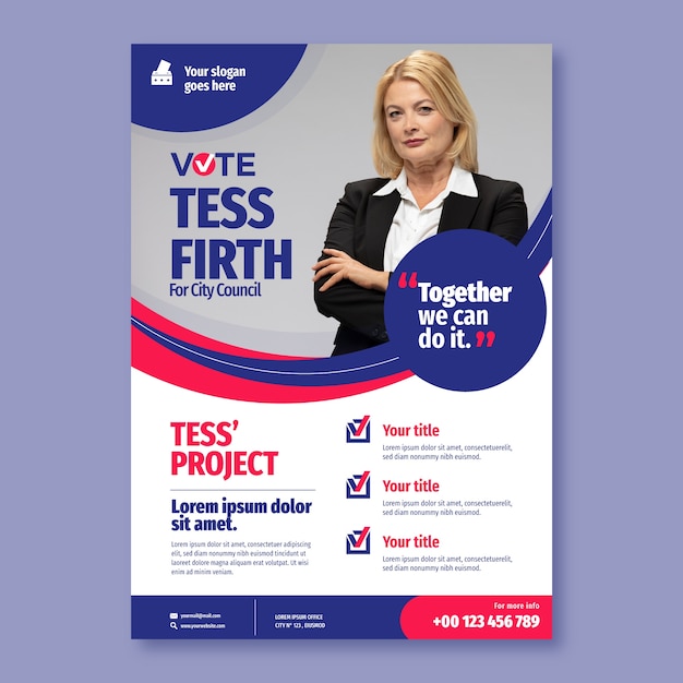 Vector election poster flyer template