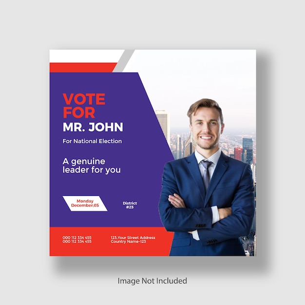 Election social media post banner and square banner template design