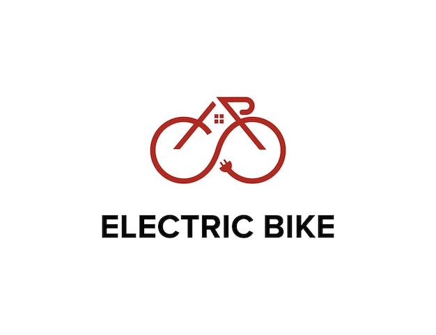 electric bike and house outline simple sleek modern logo design