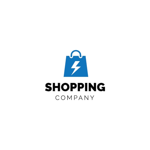 Electric blue shopping bag logo for retail