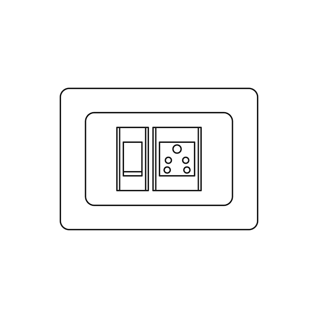 Electric Board with 1 Switch and 1 Socket Line Art.