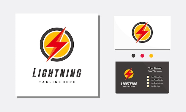 Electric bolt lightning circle logo vector icon