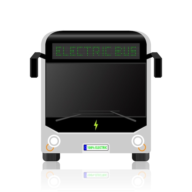 Electric bus icon Illustration Front view