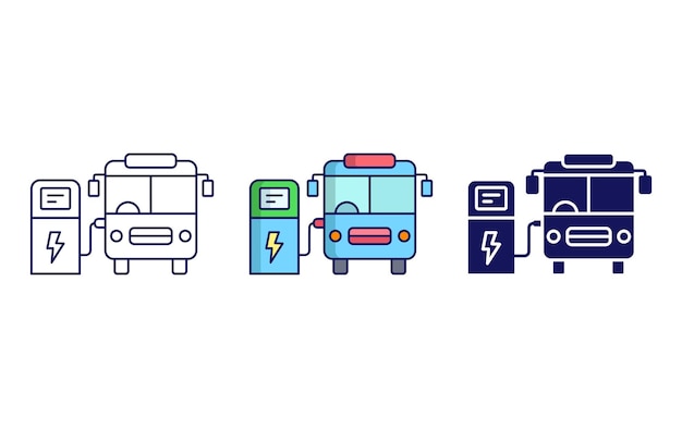 Electric Bus vector icon