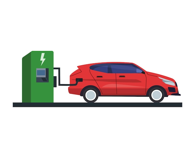 electric car charging illustration