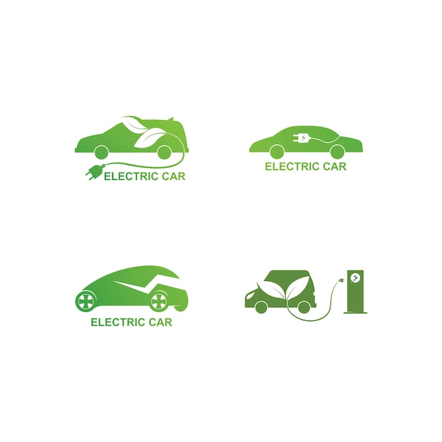 Electric car and Electrical charging station symbol icon