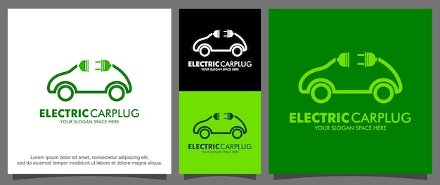 Electric car plug logo template