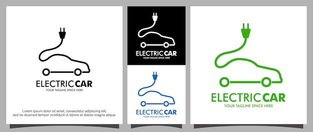 Electric car technology logo template