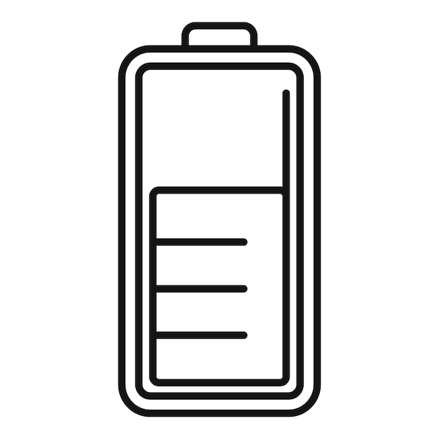 Electric charge battery icon outline vector Cell capacity