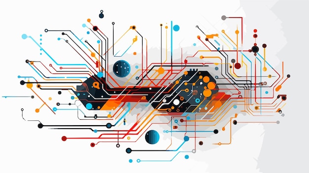 Vector electric circuit design vector illustration