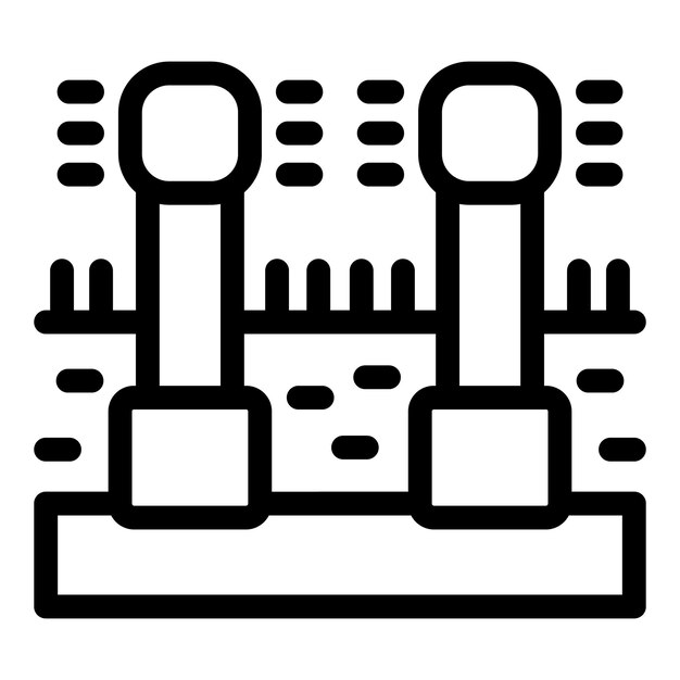 Electric current passing through circuit breaker icon outline style