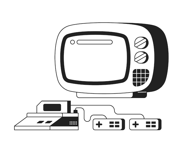 Electric devices for video gaming monochrome flat vector object Gamepad with control sticks Editable cartoon clip art icon on white background Simple spot illustration for web graphic design