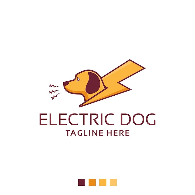 electric dog barking vector icon illustration