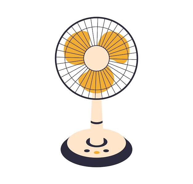 electric fan isolated on background. Household devices for air cooling and conditioning, climate control illustration