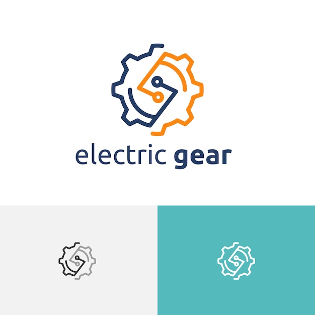 Electric Gear Flash Thunder Factory Line Logo