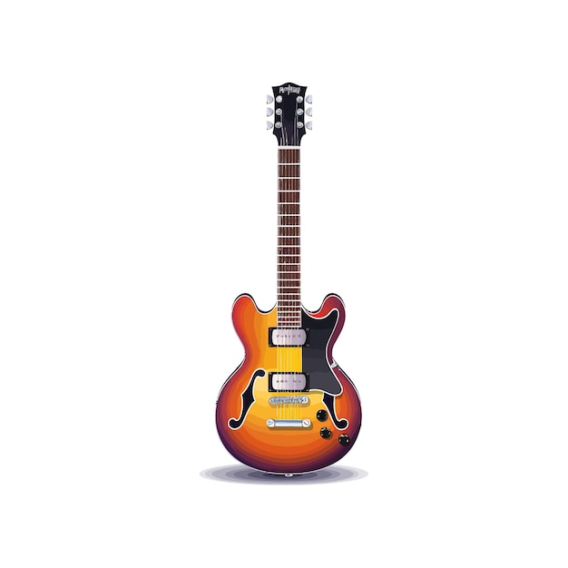 Electric guitar isolated on white Vector illustration design