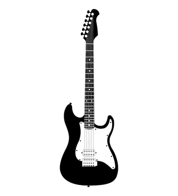 Electric guitars Silhouette, hollowbody Musical Instrument Vector