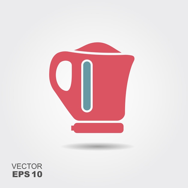 Electric kettle flat style icon Vector illustration