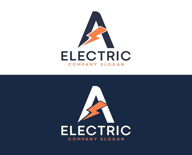 A Electric Letter Logo Design With Lighting Thunder Bolt