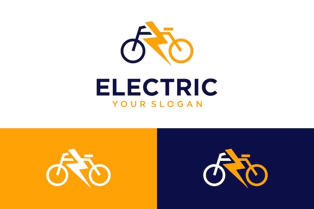 electric logo design with bicycle