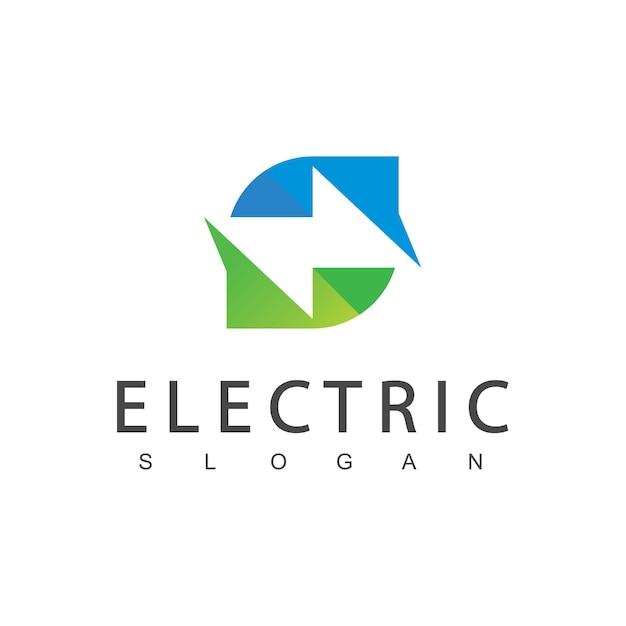 Electric Logo Green Energy Concept using Bolt And Leaf Icon