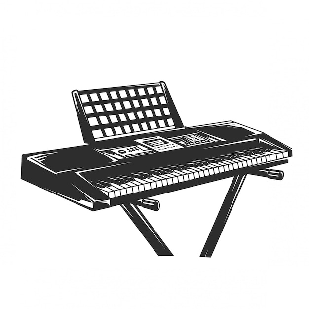 Electric piano black and white