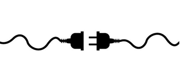 Electric plug icon symbolConnection socket with a plug iconsConcept of 404 error connectionElec