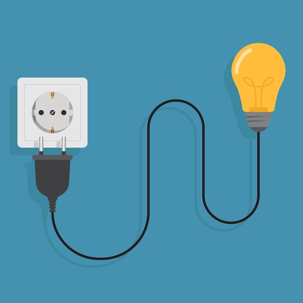 Electric plug and light bulb 