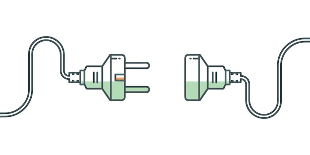 Electric plug and socket unplug electric wire shock disconnection loss of connect outline design