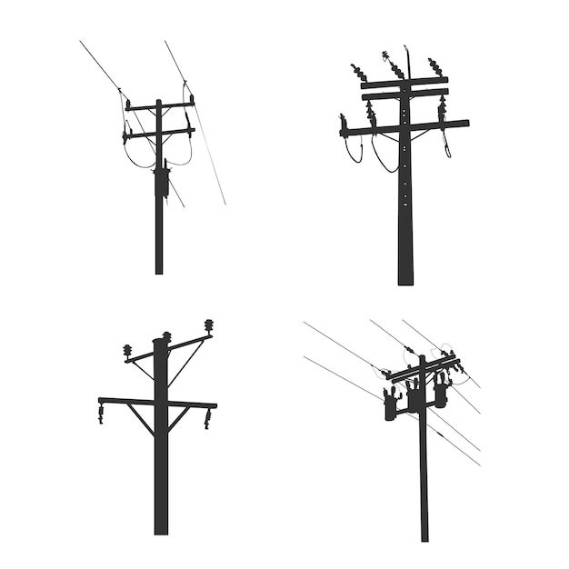 Vector electric pole silhouette utility pole silhouette electric pole svg power lines pole silhouette power pole silhouette