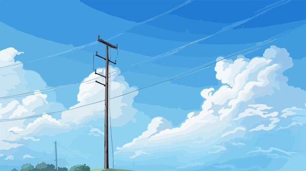 Electric Pole on Sky Background Stock Photo