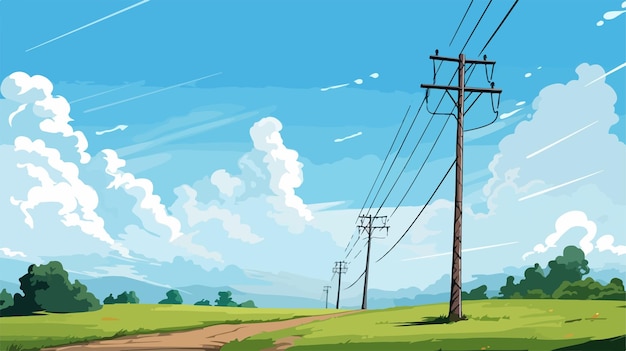 Electric Pole Vector Cable Break Wallpaper Free Image