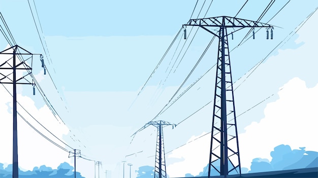 Vector electric pole vector wallpaper with free space for text