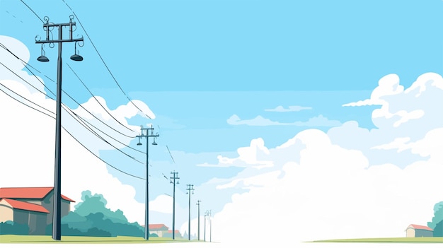 Vector electric pole vector with free space for text wallpaper