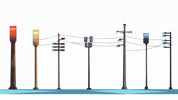 Vector electric pole on white background vector illustration