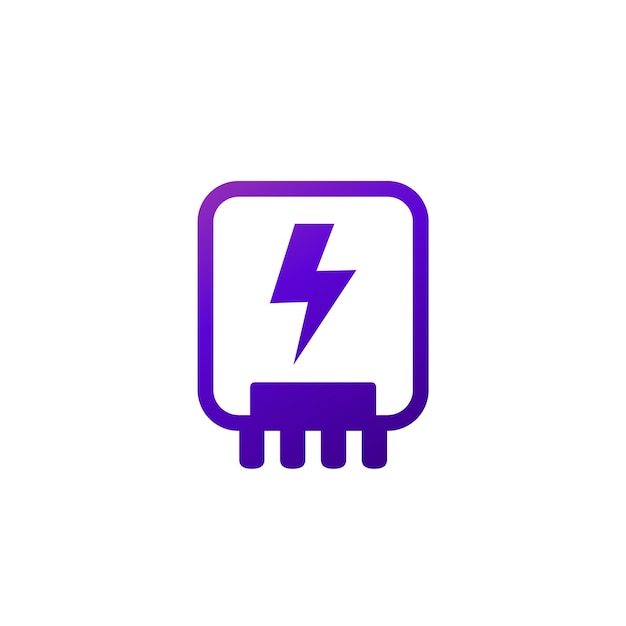 Electric power control box icon on white