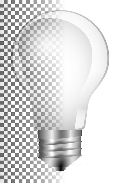 Vector electric realistic glass light bulb on a transparent background vector illustration in eps 10 format for sc6 without raster effects