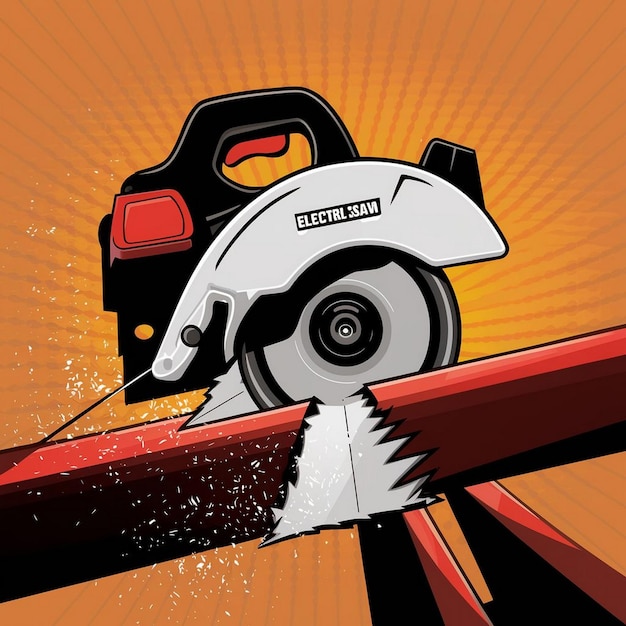 Electric saw vector illustration