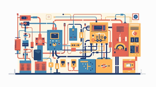 Electric Scheme Design Colour Illustration