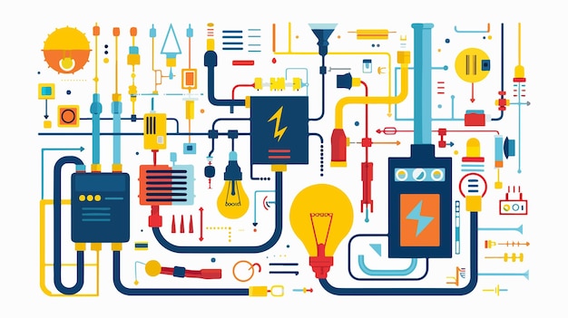 Electric Scheme Design Colour Illustration