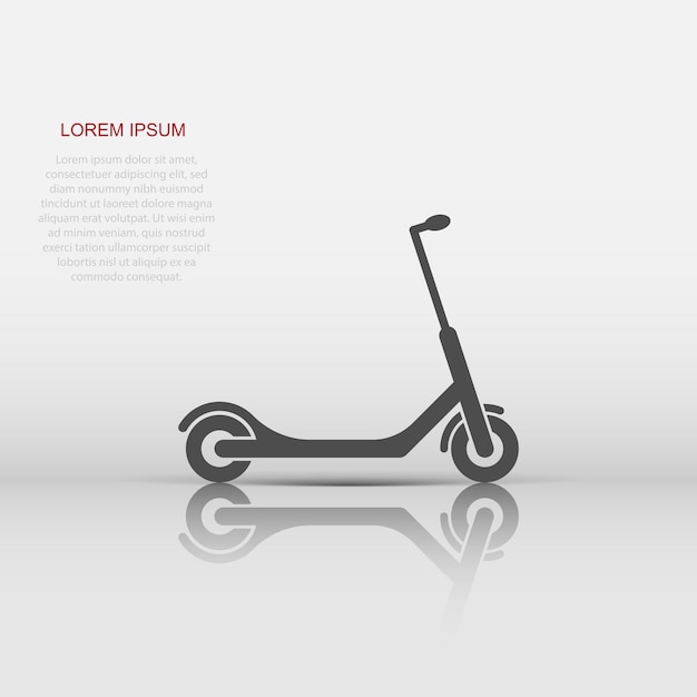 Electric scooter icon in flat style Bike vector illustration on white isolated background Transport business concept